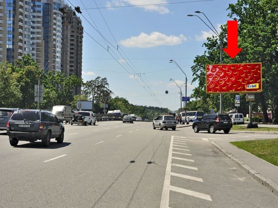 Фото рекламної площини за адресою Победы пр., 125, напротив, 70м к ас "Дачная", из центра