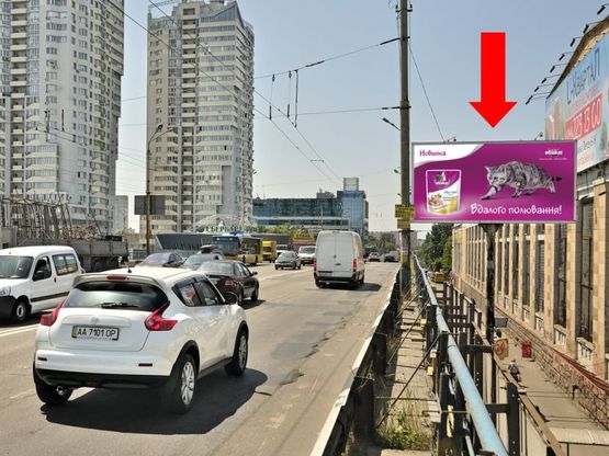 Фото рекламной плоскости по адресу Гетьмана ул. / Победы пр., на мосту, ст. м. "Шулявская", в сторону ТРЦ "Космополит"
