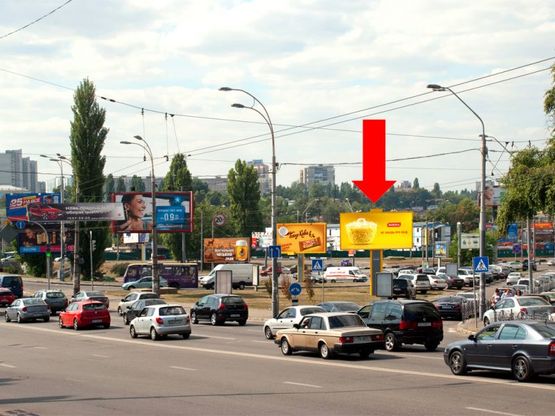 Фото рекламної площини за адресою Черновола ул. / Победы пр., съезд с Черновола ул. в сторону Победы пр.