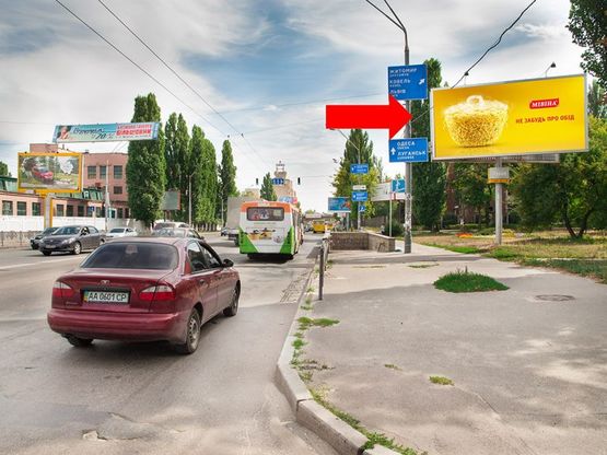 Фото рекламної площини за адресою Телиги ул., 200м. от Гонты ул., напротив, в сторону ст. м. "Шулявская"