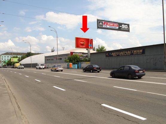 Фото рекламної площини за адресою Набережно-Луговая ул., 23, в сторону ст. м. "Почтовая площадь"