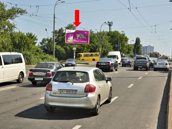 Фото рекламної площини за адресою Воздухофлотский пр. / Жилянская ул., за мост Воздухофлотским, в сторону Соломенская пл.