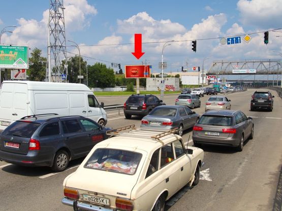 Фото рекламної площини за адресою Набережно-Рыбальская ул. / Электриков ул., в сторону мост Московский, Оболони