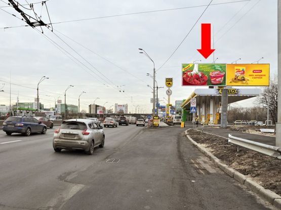 Фото рекламной плоскости по адресу Бандеры пр. (бывш. Московский пр.), 250м до выезда на Богатырская ул., левый, в сторону ст. м. "Почайна" (бывш. ст. м. "Петровка")