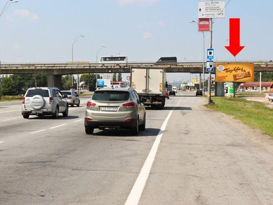 Фото рекламної площини за адресою Броварской пр. / Попудренка ул., возле "Leroy Merlin", в центр