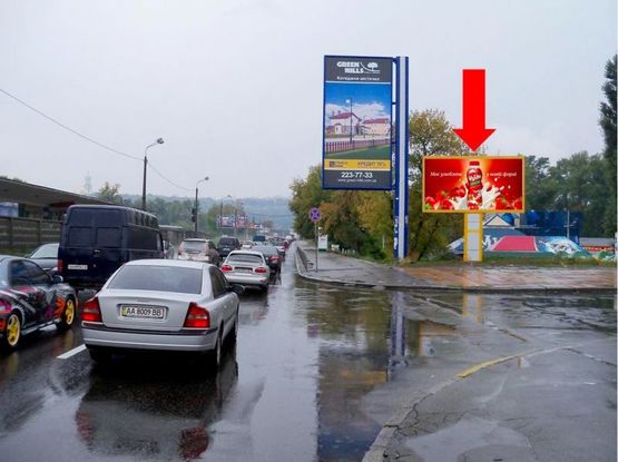 Фото рекламної площини за адресою Броварской пр., ст. м. "Гидропарк", в сторону мост Метро