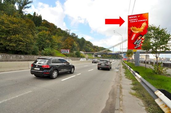 Фото рекламної площини за адресою Набережное шоссе, 100м до моста Пешеходного , в сторону ст. м. "Почтовая площадь"