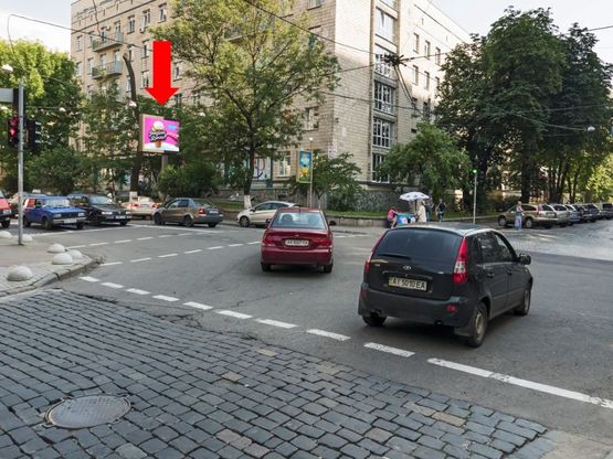 Фото рекламной плоскости по адресу Хмельницкого ул., 37 / Коцюбинского ул., в сторону Владимирская ул.