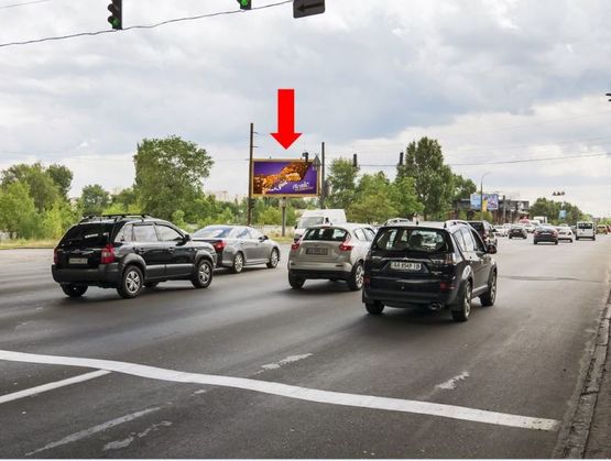 Фото рекламної площини за адресою Днепровская Набережная / Причальная ул. / мост Дарницкий, в сторону Бажана пр.