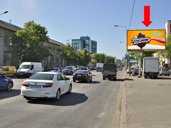 Фото рекламной плоскости по адресу Скляренко ул., 5, возле супермаркета "Олди", в сторону Луговая ул.