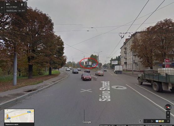 Фото рекламной плоскости по адресу Городоцька - вул. Сяйво (в центр по вул. Городоцькій)