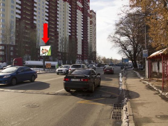 Фото рекламної площини за адресою Брожко ул. (бывш. Кировоградская ул.), 21, возле АЗС "Окко", в сторону пр. Лобановского (бывш. Краснозвездный пр.)