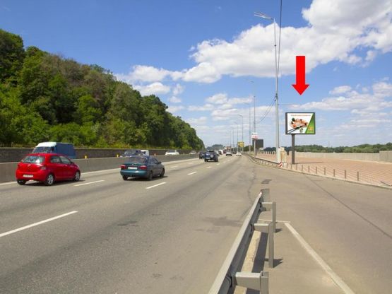 Фото рекламной плоскости по адресу Набережное шоссе ул., 650 м. от ст.м. "Днепр", в сторону Подола