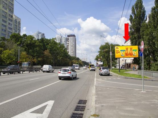 Фото рекламной плоскости по адресу Победы пр., 116/1 - бул. Вернадского, из центра