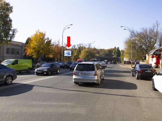 Фото рекламной плоскости по адресу Байковая ул. - ул. Ямская, в сторону ул.  Гринченко