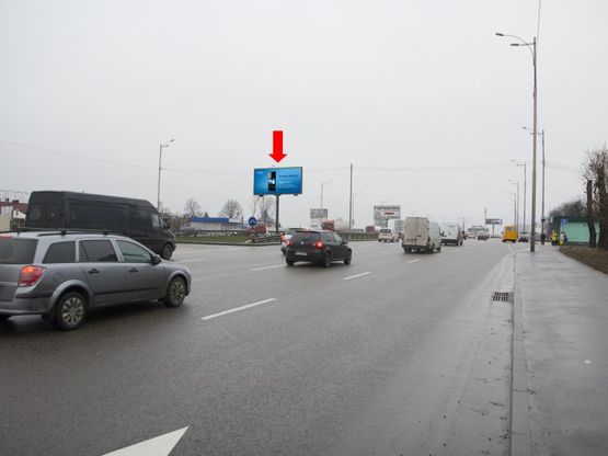 Фото рекламной плоскости по адресу Кольцевая дорога - ул. Литвиненко-Вольгемут, разделитель, поворот на Софиевскую Борщаговку, в сторону пр. Победы