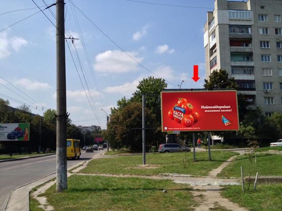 Фото рекламной плоскости по адресу Мазепы ул., 23, супермаркет "Вопак", в сторону ТРЦ "Спартак"