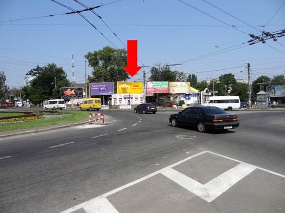 Фото рекламной плоскости по адресу Пушкинская ул. / Наваринская ул., Пушкинское кольцо, возле супермаркета "Эльдорадо", в сторону Рюмина ул., правая