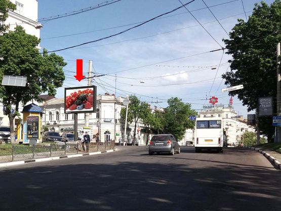 Фото рекламної площини за адресою Покровская пл. / ул. Козацкий вал, гостиница "Украина", из центра