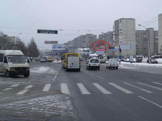 Фото рекламной плоскости по адресу Соборності - пр. Молоді (Загс)