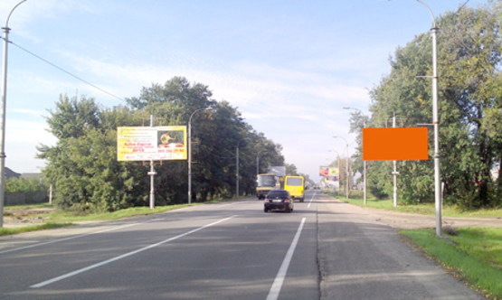 Фото рекламной плоскости по адресу ул. Новое шоссе, направление из Киева (перед ТЦ Модуль)