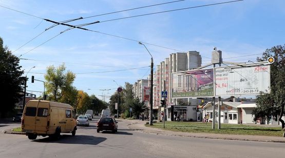 Фото рекламной плоскости по адресу Широкая ул. / Сяйво ул., от Левандовской ул., правый