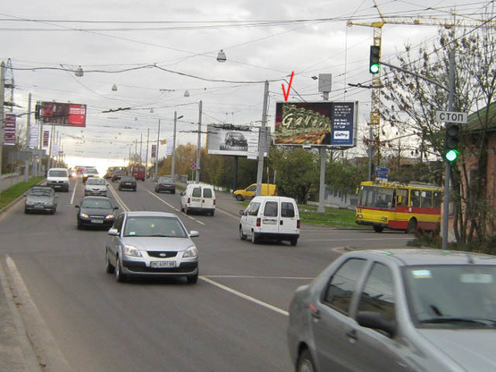 Фото рекламной плоскости по адресу Кульпарковская ул / Окружная ул / Антоновича ул, из центра
