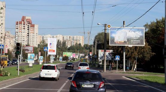 Фото рекламной плоскости по адресу Черновола В пр /  Торфяная ул, от центра