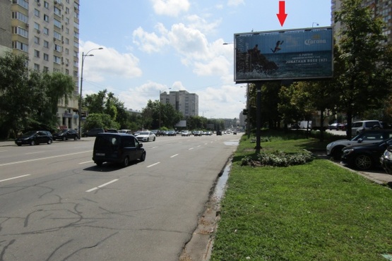 Фото рекламной плоскости по адресу Голосеевский просп. (40-летия Октября просп.), 58а (к ст. м. Голосеевская, гостиница "Мир", парк Голосеевский, направл. из города)