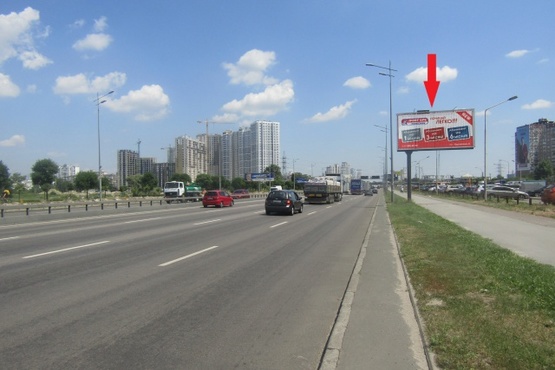 Фото рекламної площини за адресою Бажана Н. просп., 26, ст. м. Харьковская, (McDonald's, рынок "Харьковский", ПравексБанк), направ. Бориспольского шоссе