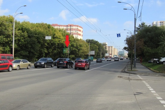 Фото рекламной плоскости по адресу Лобановского Валерия просп. (Краснозвездный просп.), 126 (АЗС "ANP", автомагазан АТЛ, салон "Панські примхи", Совские пруды), в направ. Московской пл.