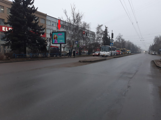 Фото рекламної площини за адресою Киевская ул., 77а  (ЖД вокзал, маркет "ВОПАК"), в направл. Киевского шоссе