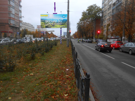 Фото рекламной плоскости по адресу Народного ополчения,2 напр.Жулян