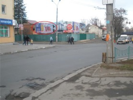 Фото рекламной плоскости по адресу Вовчинецька - Привокзальна перехрестя (лівий)
