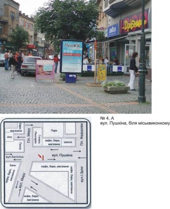 Фото рекламной плоскости по адресу вул. Пушкіна біля міськвиконкому