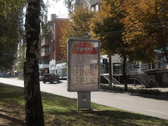 Фото рекламной плоскости по адресу пр.О.Поля, 12/пр. Кирова, 12