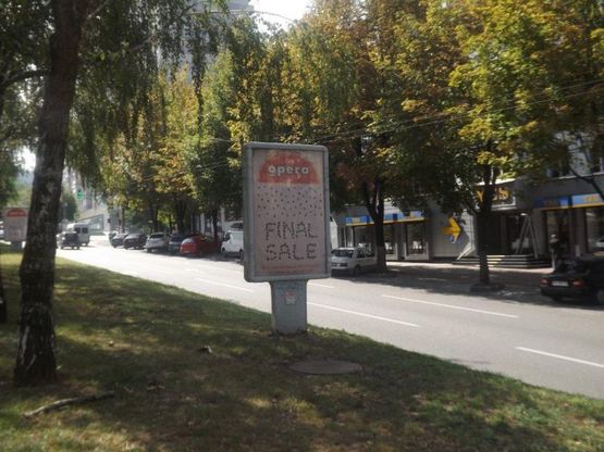 Фото рекламной плоскости по адресу пр.О.Поля, 12/пр. Кирова, 12