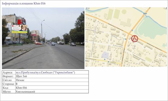 Фото рекламної площини за адресою пер.Прибузька/Свободи (”Укрексімбанк”)