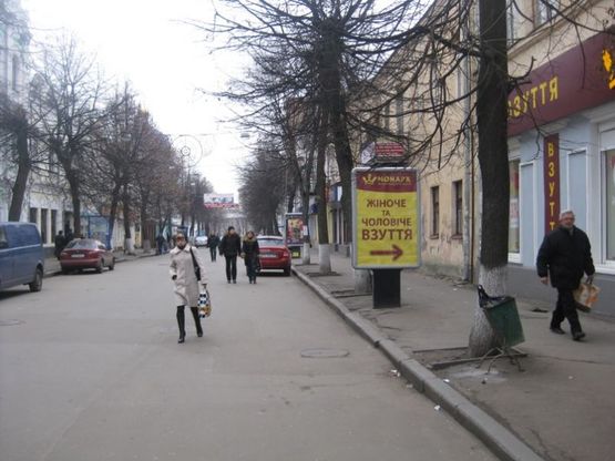 Фото рекламной плоскости по адресу ул. Михаловская (Магазин Чистюля, смотрит на ул.Бердичевскую)
