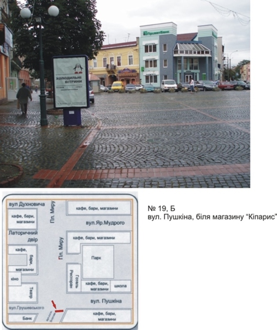 Фото рекламной плоскости по адресу пл.Духновича, біля Ратуші