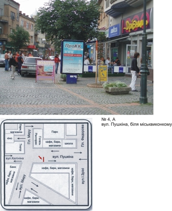Фото рекламной плоскости по адресу пл.Духновича, біля Ратуші