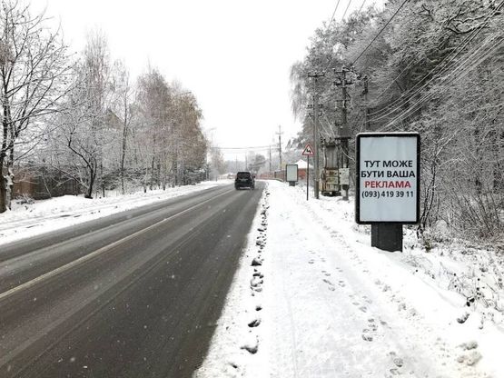 Фото рекламной плоскости по адресу Ул. Пушкина , возле поворота на ул. Борщаговская