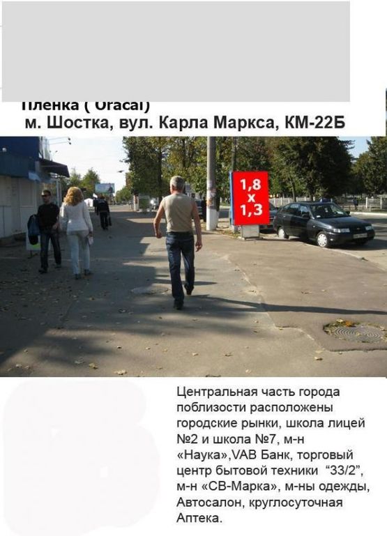 Фото рекламной плоскости по адресу ул. К.Маркса, 22