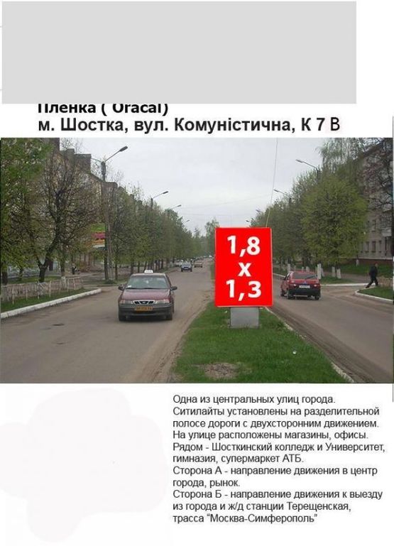 Фото рекламної площини за адресою ул. Коммунистическая  7