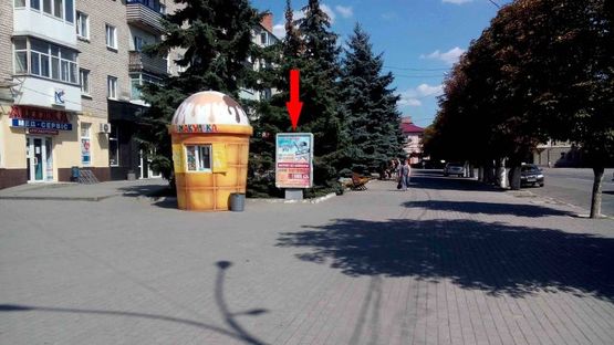 Фото рекламної площини за адресою ул. Соборная, 93-ул. Центральная (аптека "Мед-Сервис") (А)