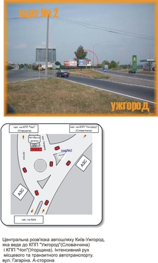 Фото рекламной плоскости по адресу вул. Гагаріна