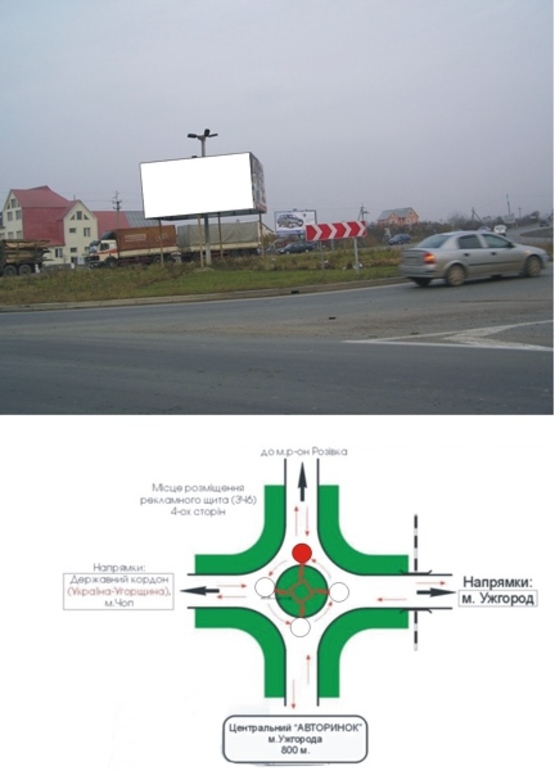 Фото рекламної площини за адресою трасса Киев-Чоп, р-н Розовка