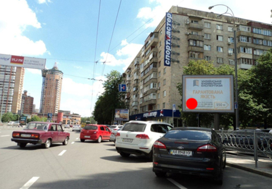 Фото рекламной плоскости по адресу Леси Украинки б-р, 26