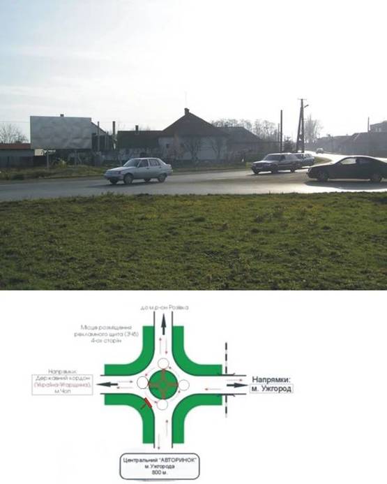 Фото рекламной плоскости по адресу автодорога Ужгород-Чоп, р-н Розовка