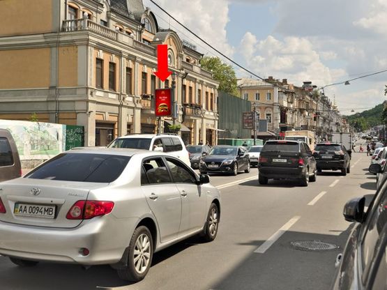 Фото рекламної площини за адресою Сагайдачного ул., 10, в сторону Почтовая пл. (№2)